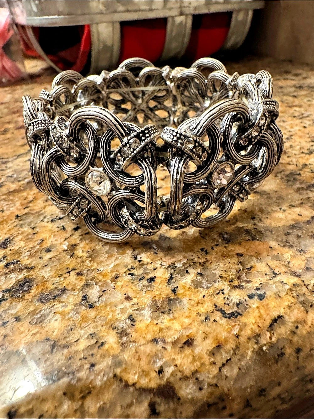 Silver-Tone Statement Bracelet Like New